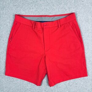 Vineyard Vines On-The-Go Shorts Mens 32 Pink Performance Golf Chino Flat Front
